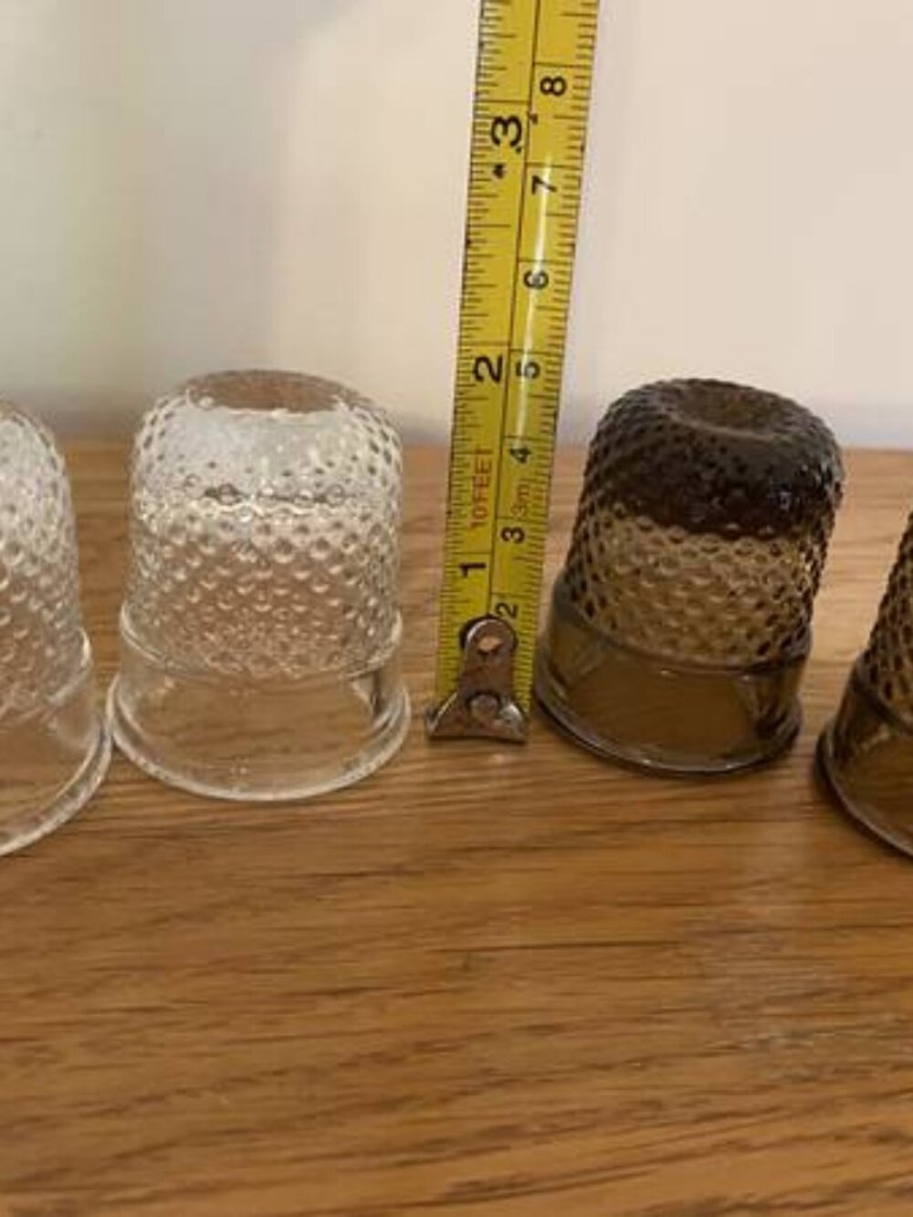 4 Vintage Glass Decorative Thimbles